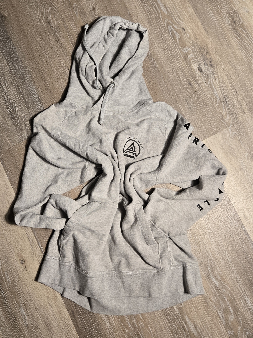 American Eagle Outfitters Light Gray Logo Hoodie